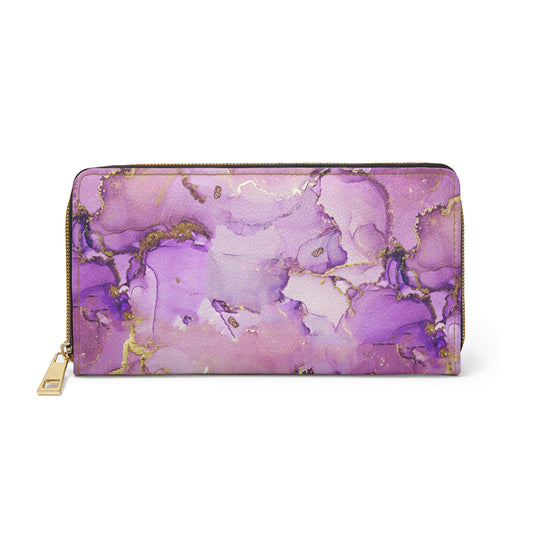 Zipper Wallet - Purple Marble