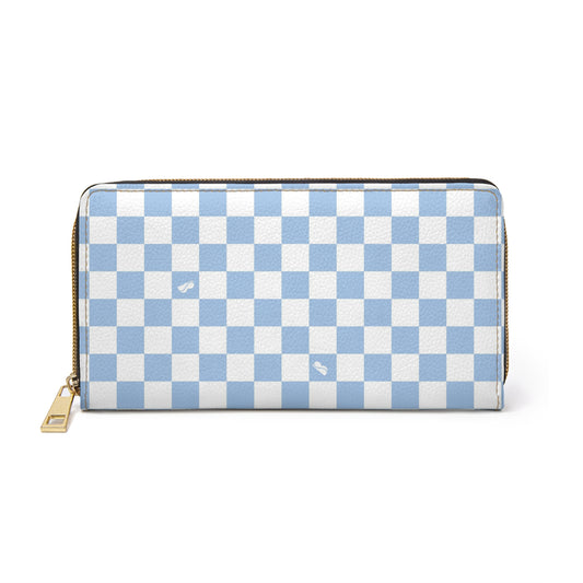 Zipper Wallet - Blue Checkered