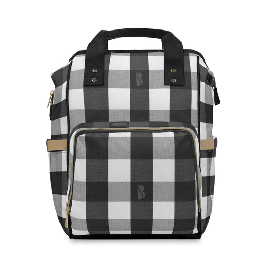 Diaper Backpack - Buffalo Plaid Monochrome