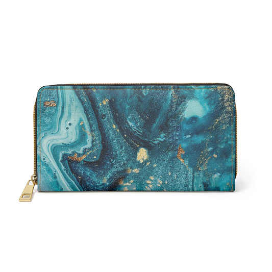 Zipper Wallet - Blue Marble